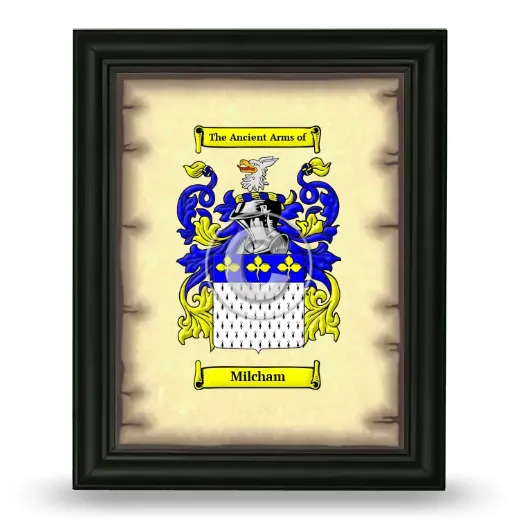 Milcham Coat of Arms Framed - Black