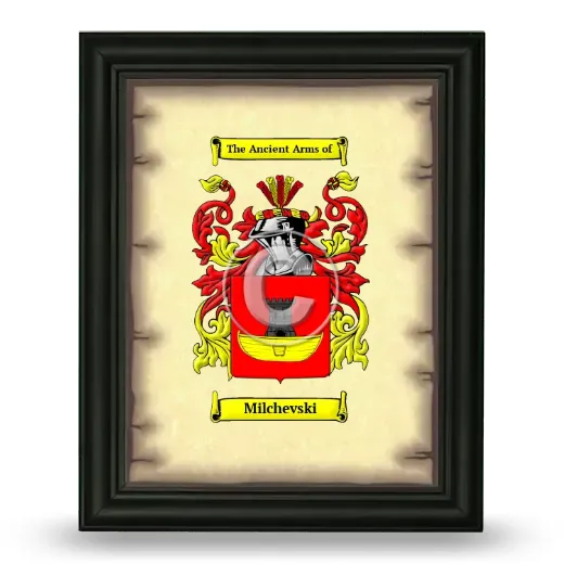 Milchevski Coat of Arms Framed - Black