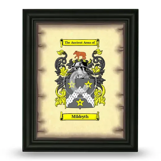 Mildryth Coat of Arms Framed - Black