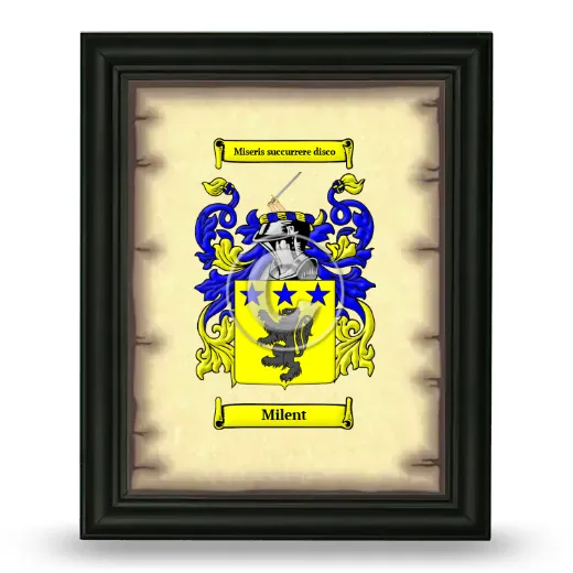 Milent Coat of Arms Framed - Black