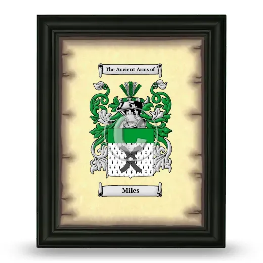 Miles Coat of Arms Framed - Black