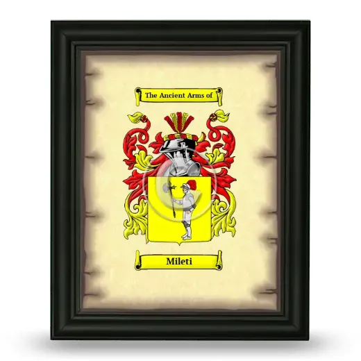 Mileti Coat of Arms Framed - Black