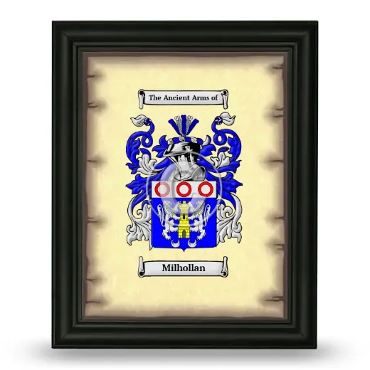 Milhollan Coat of Arms Framed - Black