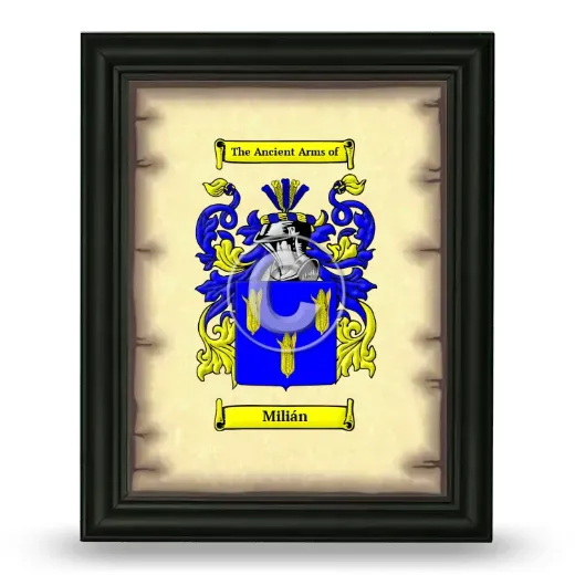 Milián Coat of Arms Framed - Black