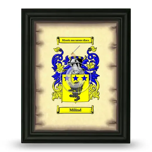 Milind Coat of Arms Framed - Black
