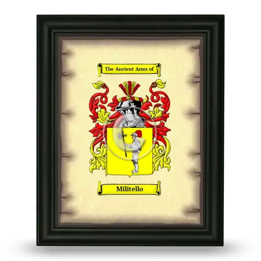 Militello Coat of Arms Framed - Black