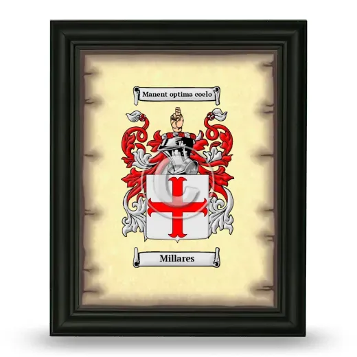 Millares Coat of Arms Framed - Black