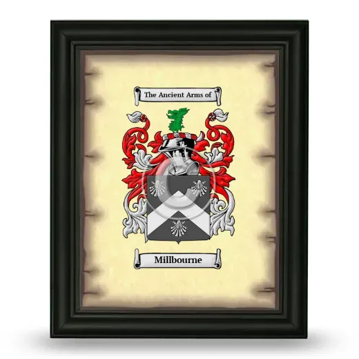 Millbourne Coat of Arms Framed - Black