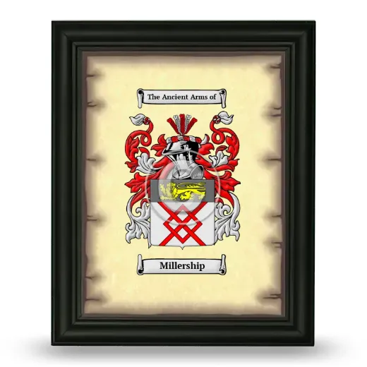 Millership Coat of Arms Framed - Black