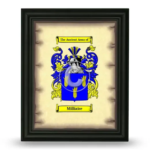 Milliaire Coat of Arms Framed - Black