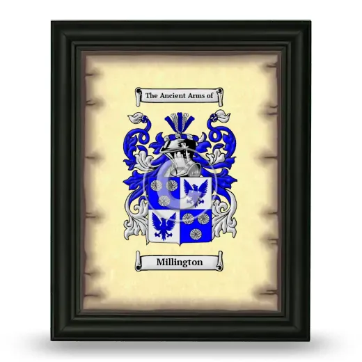 Millington Coat of Arms Framed - Black