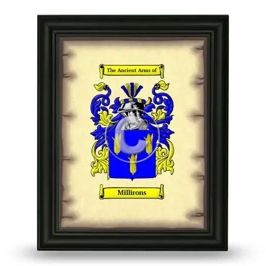 Millirons Coat of Arms Framed - Black