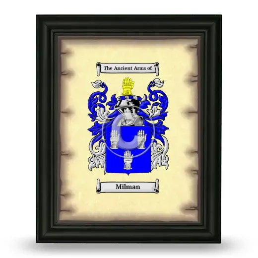 Milman Coat of Arms Framed - Black