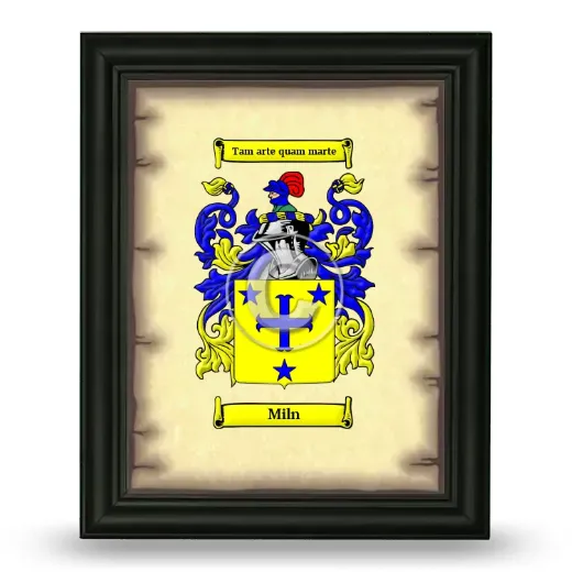 Miln Coat of Arms Framed - Black