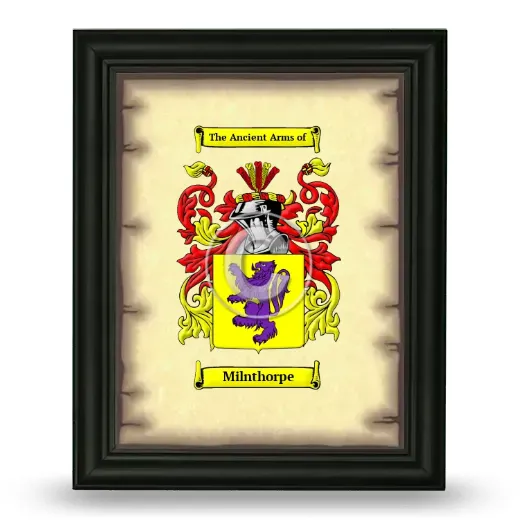 Milnthorpe Coat of Arms Framed - Black