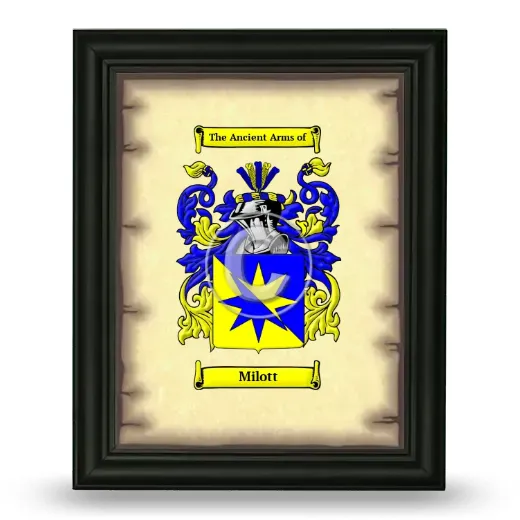 Milott Coat of Arms Framed - Black