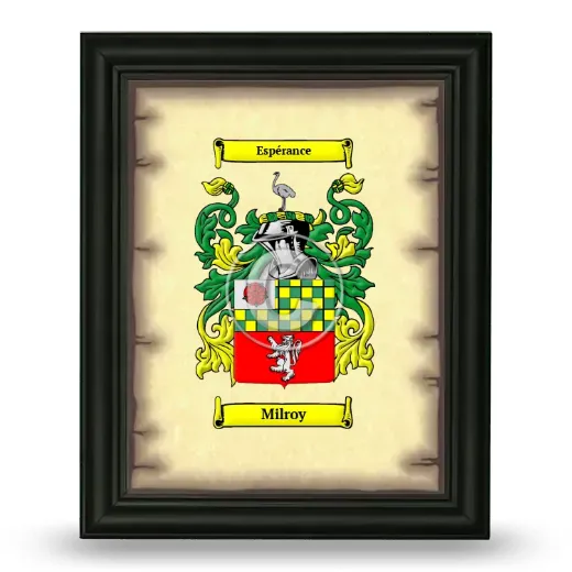 Milroy Coat of Arms Framed - Black