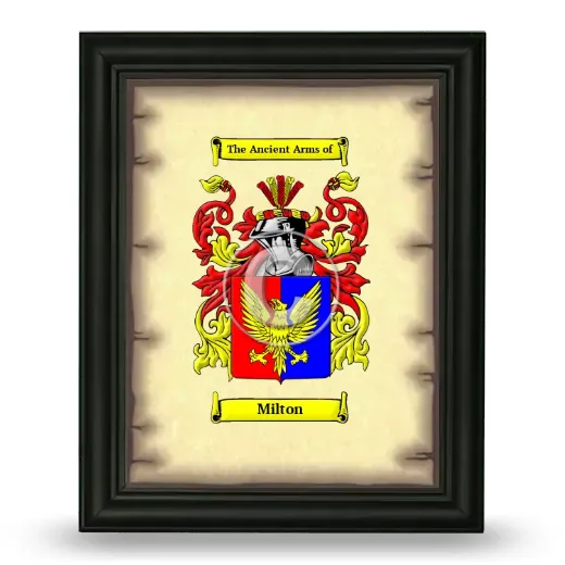 Milton Coat of Arms Framed - Black