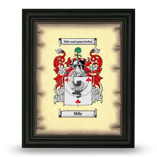 Mily Coat of Arms Framed - Black