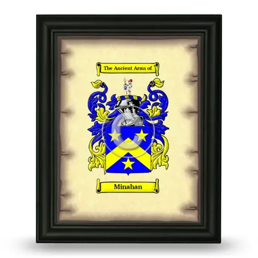 Minahan Coat of Arms Framed - Black
