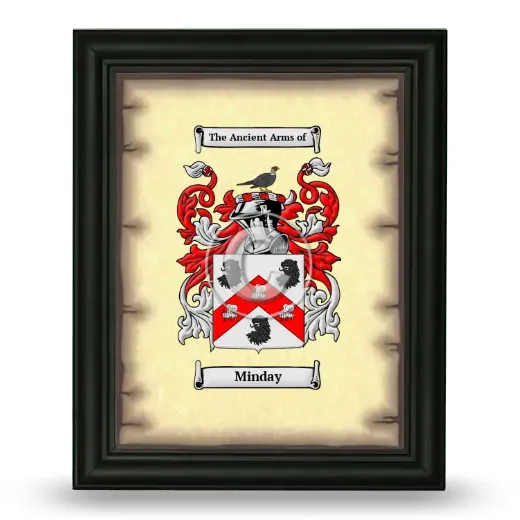 Minday Coat of Arms Framed - Black