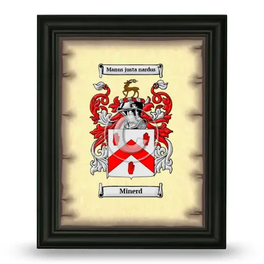 Minerd Coat of Arms Framed - Black