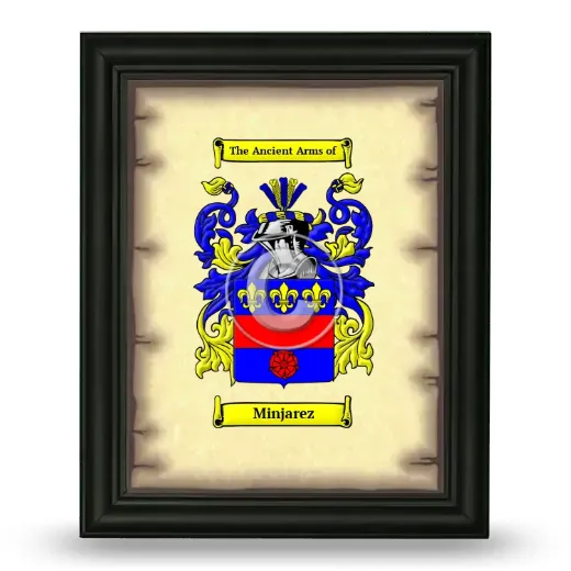 Minjarez Coat of Arms Framed - Black