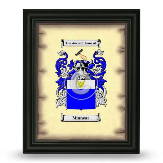 Minnear Coat of Arms Framed - Black