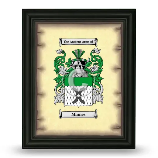Minnes Coat of Arms Framed - Black