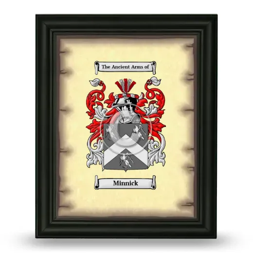 Minnick Coat of Arms Framed - Black