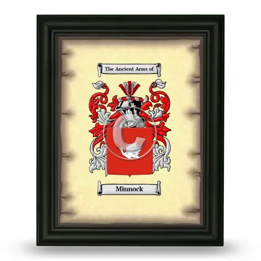Minnock Coat of Arms Framed - Black