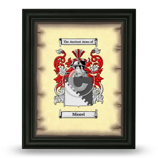 Miorel Coat of Arms Framed - Black