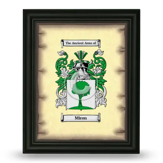 Miron Coat of Arms Framed - Black