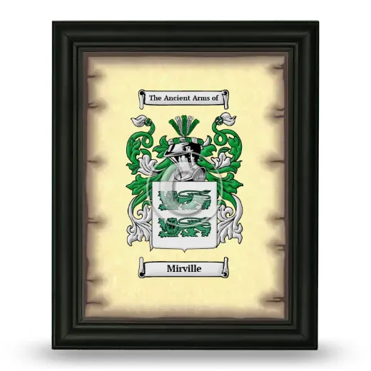 Mirville Coat of Arms Framed - Black