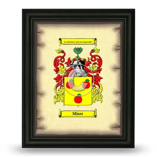 Miser Coat of Arms Framed - Black