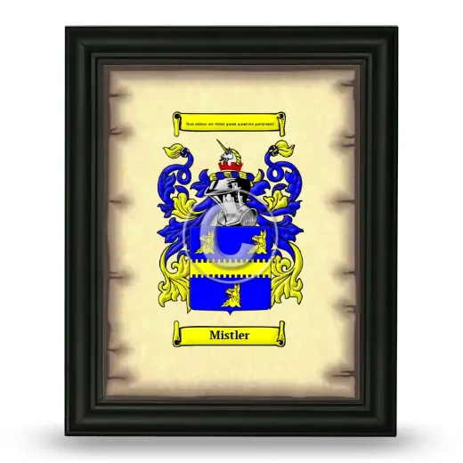 Mistler Coat of Arms Framed - Black