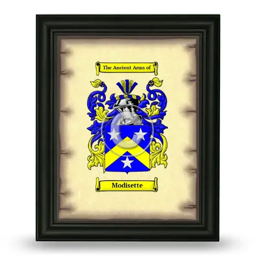 Modisette Coat of Arms Framed - Black