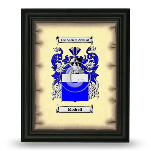 Modrell Coat of Arms Framed - Black