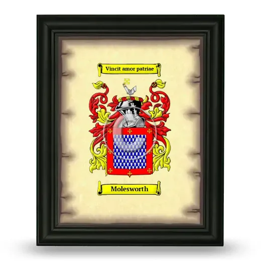 Molesworth Coat of Arms Framed - Black