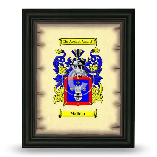 Molinar Coat of Arms Framed - Black