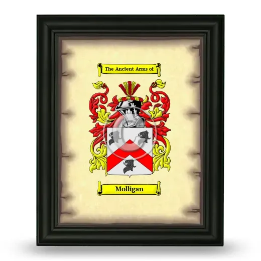 Molligan Coat of Arms Framed - Black