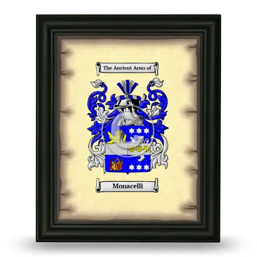 Monacelli Coat of Arms Framed - Black