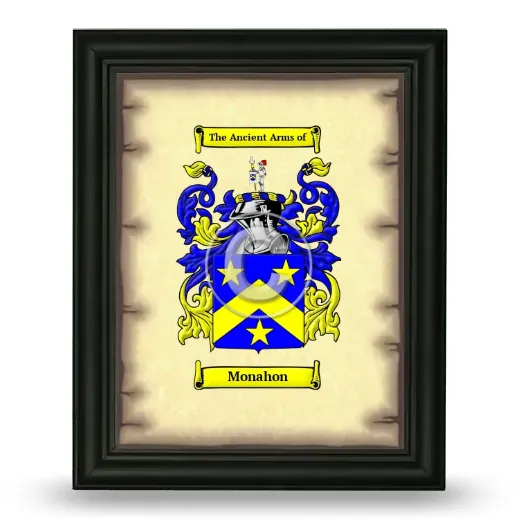 Monahon Coat of Arms Framed - Black