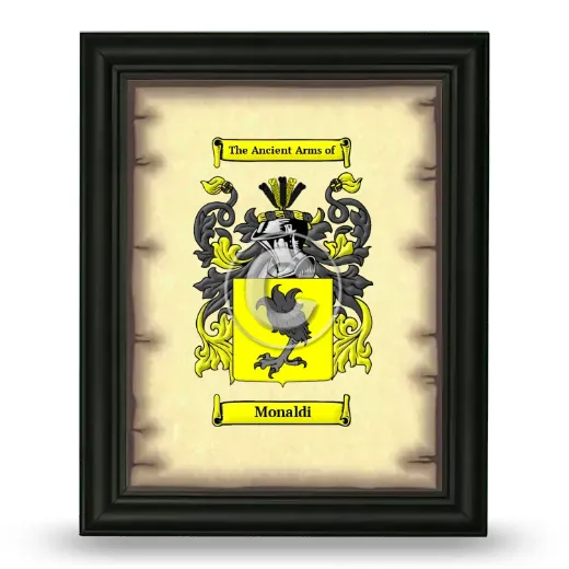 Monaldi Coat of Arms Framed - Black