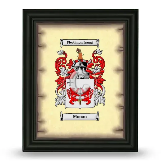 Monan Coat of Arms Framed - Black