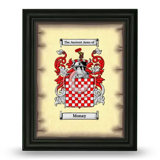 Monay Coat of Arms Framed - Black