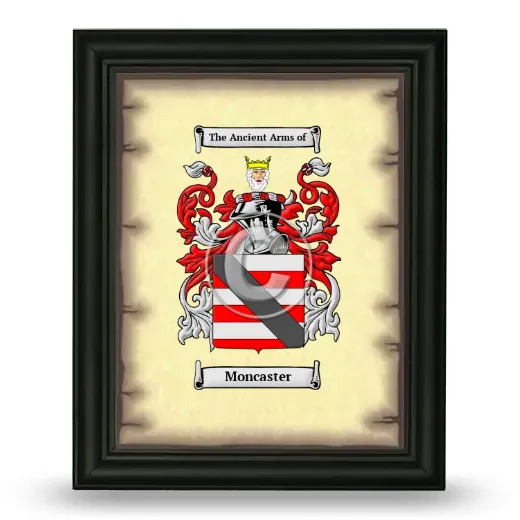 Moncaster Coat of Arms Framed - Black