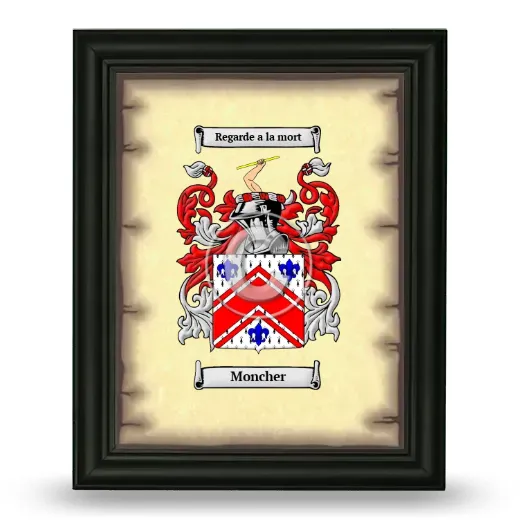 Moncher Coat of Arms Framed - Black