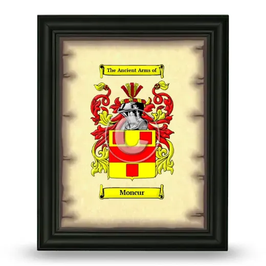 Moncur Coat of Arms Framed - Black