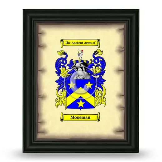 Moneman Coat of Arms Framed - Black